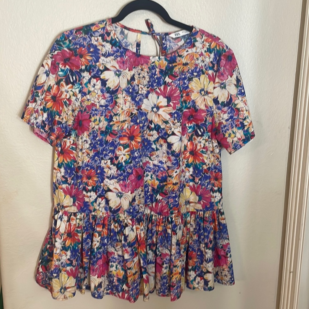 Zara floral blouse